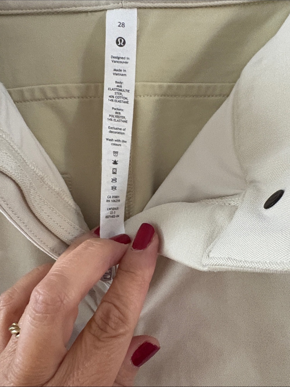 lululemon athletica High-Rise Pants in Light Cream - Picture 2 of 5